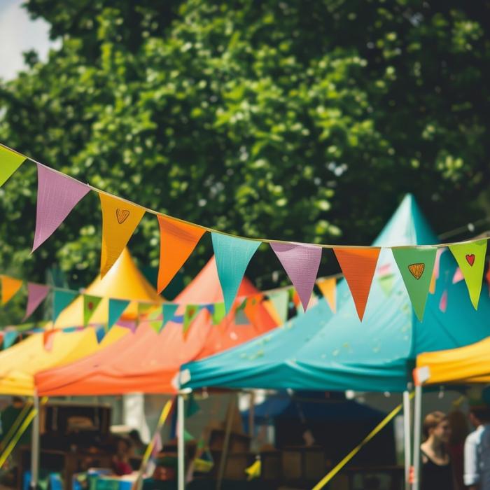 Colour gazebos and bunting